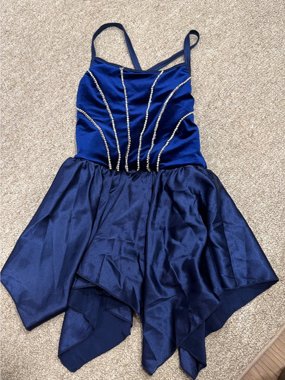 Weissman Navy Blue Girls' Dance Costume with Rhinestone Accents